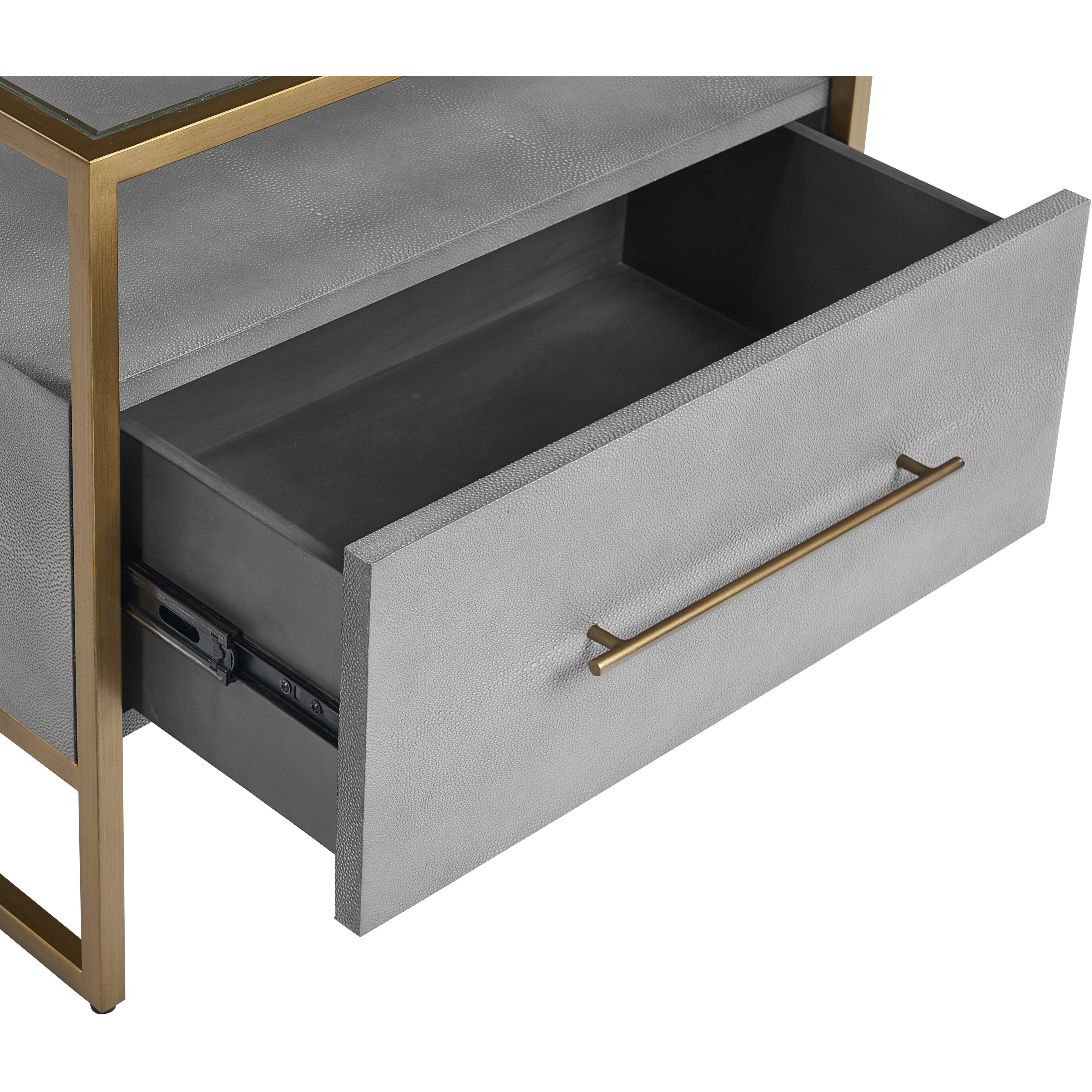 Venice 25.25 X 22.5 inch Grey Shagreen Night Stand